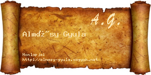 Almásy Gyula névjegykártya