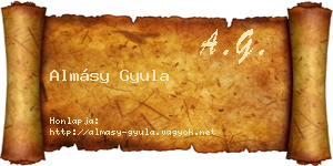 Almásy Gyula névjegykártya